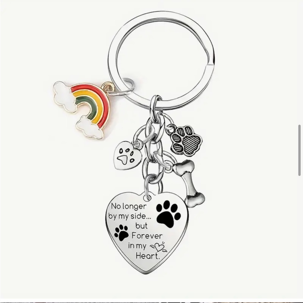 No Longer By My Side But Forever In My Heart Keychain-NEW